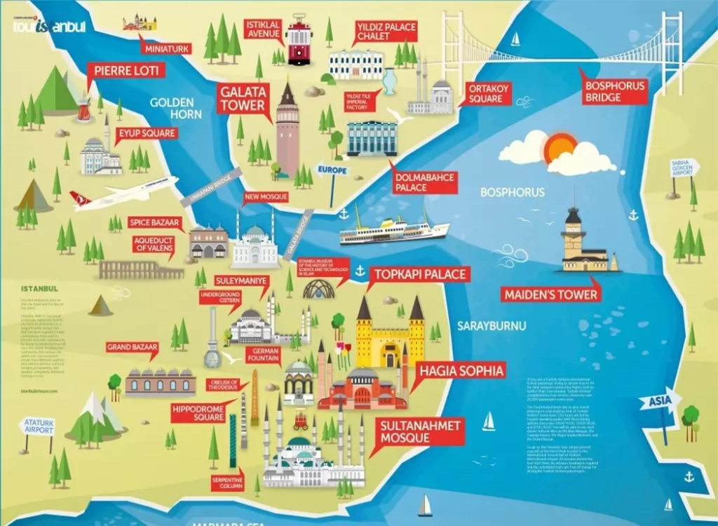 tourism map isanbul